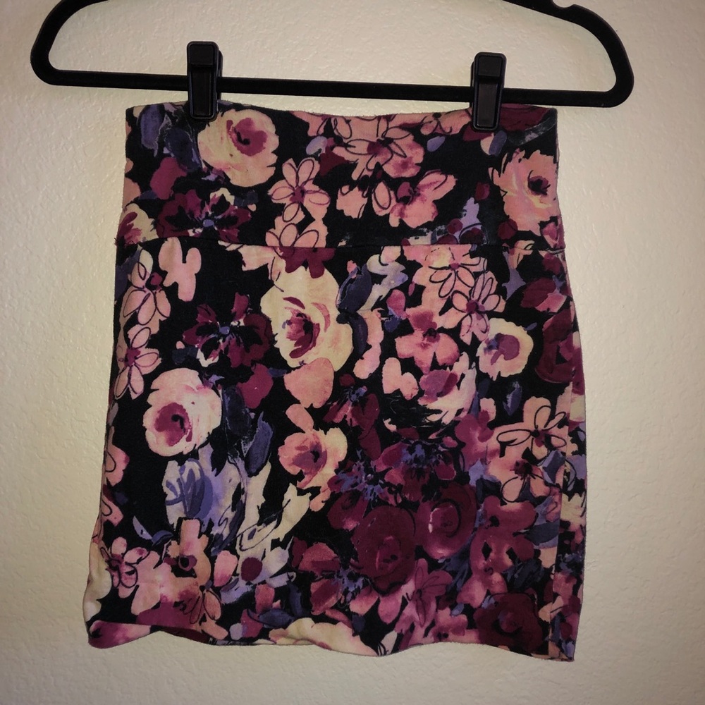 Floral Purple Bodicon Skirt